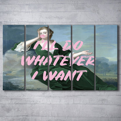 Bubble Gum Art Print, Altered Art, Duchess Print, Bedroom Print, Pink Art, Multi Panels Canvas Print Wall Art