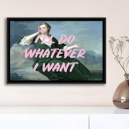 Bubble Gum Art Print, Altered Art, Duchess Print, Bedroom Print, Pink Art, Floating Framed Canvas Print Wall Art