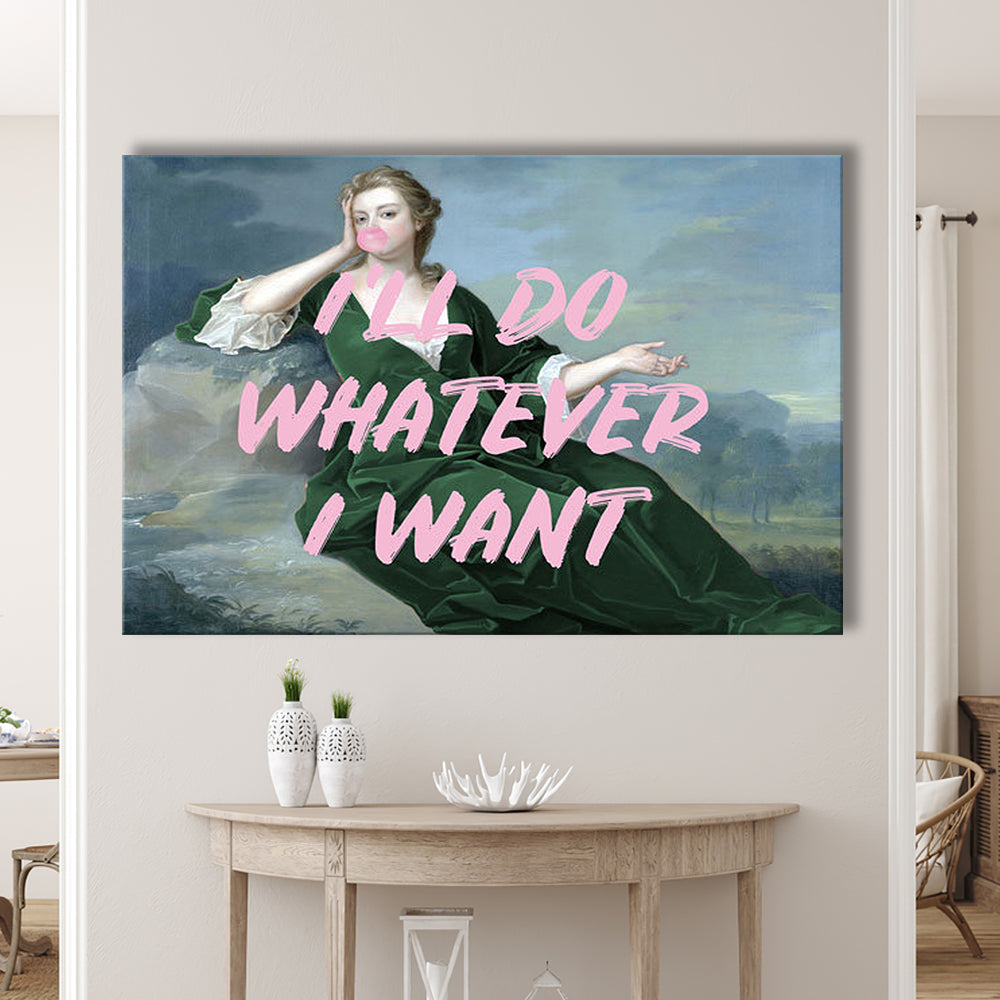 Bubble Gum Art Print, Altered Art, Duchess Print, Bedroom Print, Pink Art, Canvas Print Wall Art Home Decor