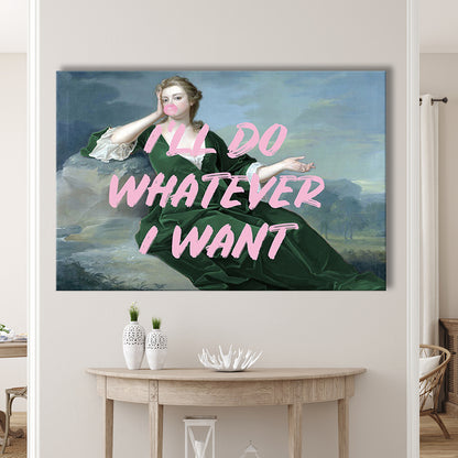 Bubble Gum Art Print, Altered Art, Duchess Print, Bedroom Print, Pink Art, Canvas Print Wall Art Home Decor