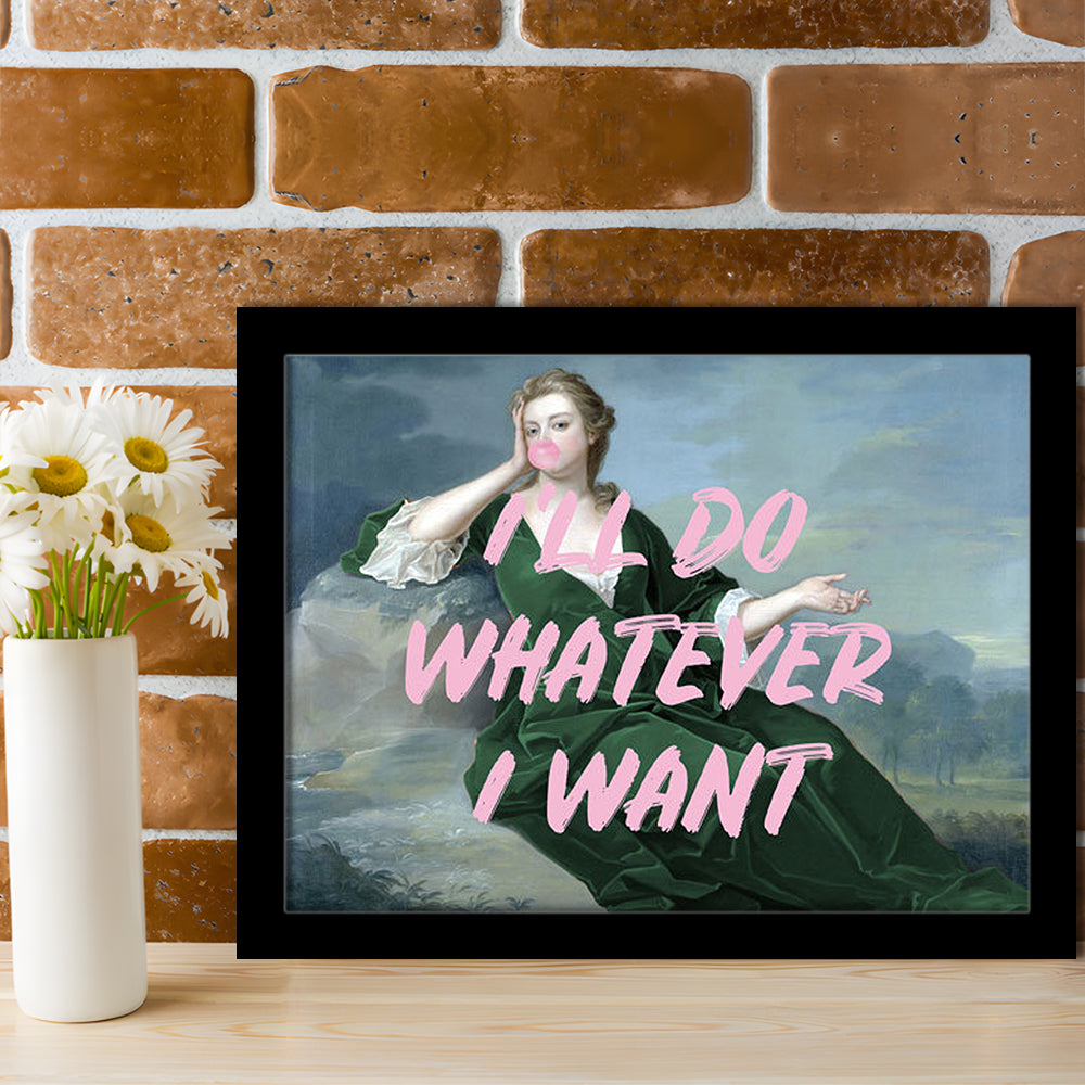 Bubble Gum Art Print, Altered Art, Duchess Print, Bedroom Print, Pink Art, Framed Art Print Wall Decor, Framed Picture