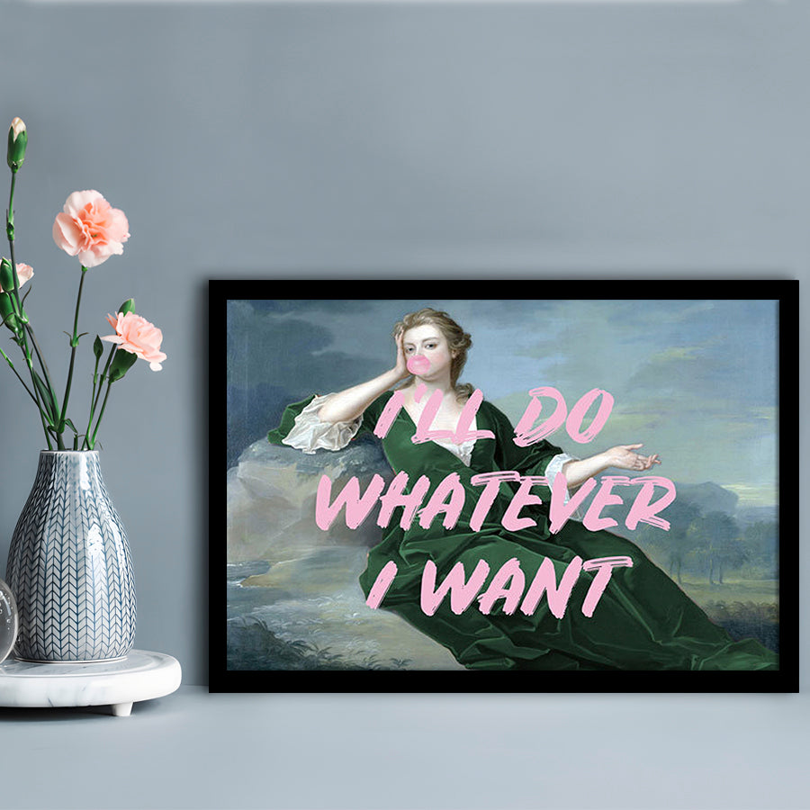 Bubble Gum Art Print, Altered Art, Duchess Print, Bedroom Print, Pink Art, Framed Art Print Wall Decor, Framed Picture