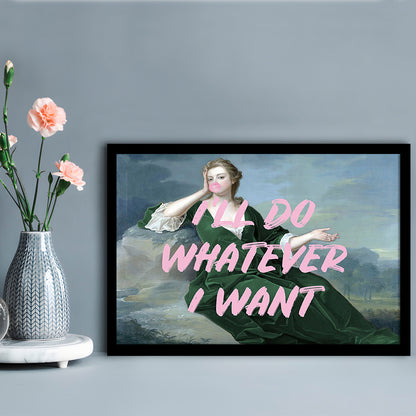 Bubble Gum Art Print, Altered Art, Duchess Print, Bedroom Print, Pink Art, Framed Art Print Wall Decor, Framed Picture