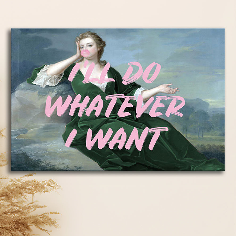 Bubble Gum Art Print, Altered Art, Duchess Print, Bedroom Print, Pink Art, Canvas Print Wall Art Home Decor