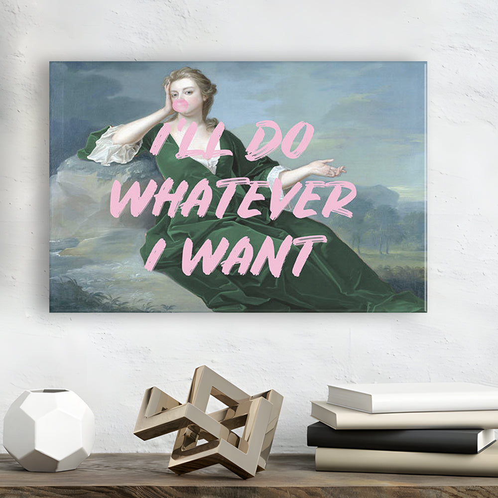 Bubble Gum Art Print, Altered Art, Duchess Print, Bedroom Print, Pink Art, Canvas Print Wall Art Home Decor