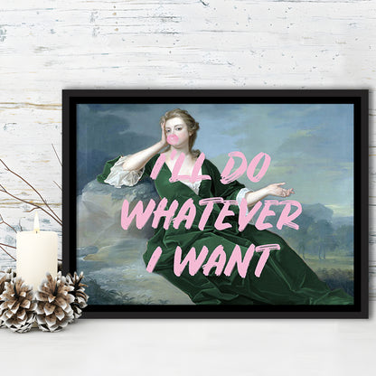 Bubble Gum Art Print, Altered Art, Duchess Print, Bedroom Print, Pink Art, Floating Framed Canvas Print Wall Art