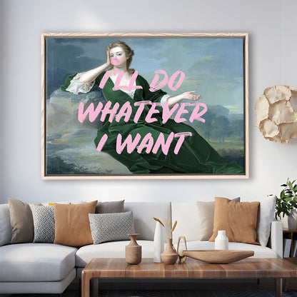 Bubble Gum Art Print, Altered Art, Duchess Print, Bedroom Print, Pink Art, Floating Framed Canvas Print Wall Art