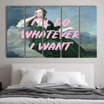 Bubble Gum Art Print, Altered Art, Duchess Print, Bedroom Print, Pink Art, Multi Panels Canvas Print Wall Art