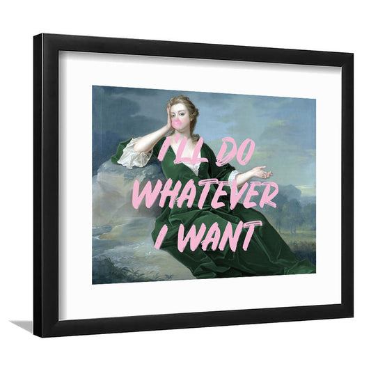 Bubble Gum Art Print, Altered Art, Duchess Print, Bedroom Print, Pink Art, Framed Art Print White Border Wall Decor