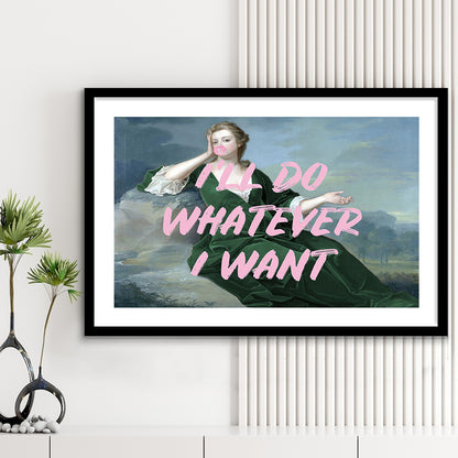 Bubble Gum Art Print, Altered Art, Duchess Print, Bedroom Print, Pink Art, Framed Art Print White Border Wall Decor