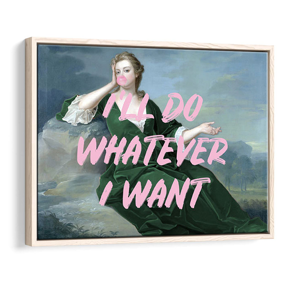 Bubble Gum Art Print, Altered Art, Duchess Print, Bedroom Print, Pink Art, Floating Framed Canvas Print Wall Art