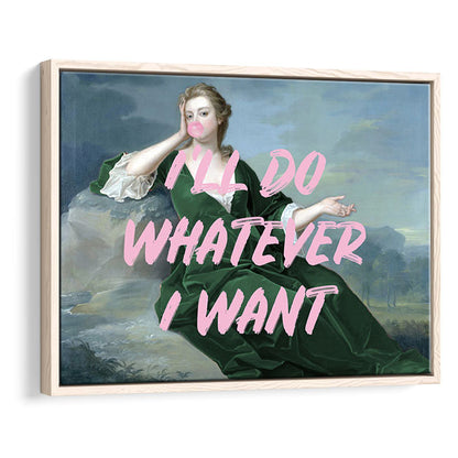 Bubble Gum Art Print, Altered Art, Duchess Print, Bedroom Print, Pink Art, Floating Framed Canvas Print Wall Art