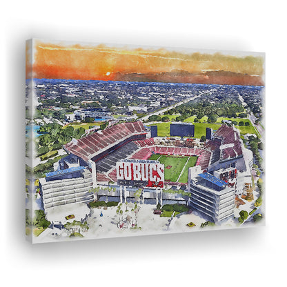 Buccaneers Football Stadium, Raymond James Painting Stadium Watercolor, Sport Art, Gifts for him, Canvas Print Wall Art