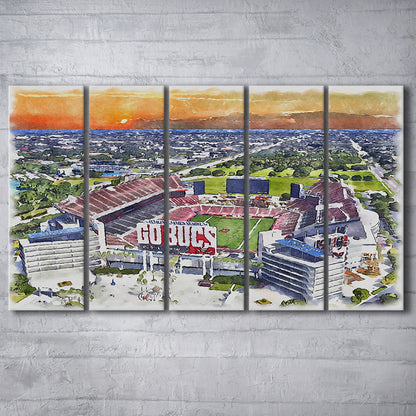 Buccaneers Football Stadium, Raymond James Painting Stadium Watercolor, Sport Art, Extra Large Canvas Print Wall Art