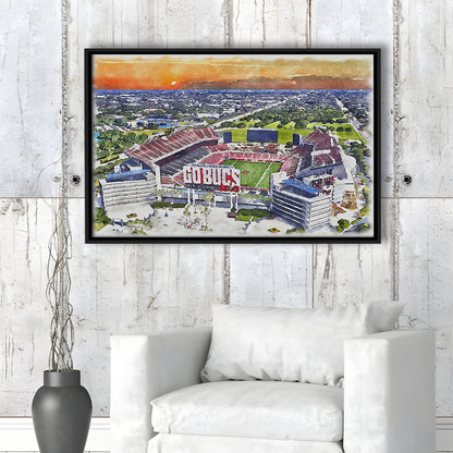 Buccaneers Football Stadium, Raymond James Painting Stadium Watercolor, Sport Gift Art, Framed Canvas Print Wall Art