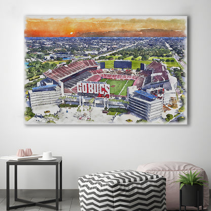 Buccaneers Football Stadium, Raymond James Painting Stadium Watercolor, Sport Art, Gifts for him, Canvas Print Wall Art
