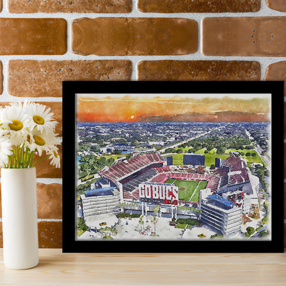 Buccaneers Football Stadium, Raymond James Painting Stadium Watercolor, Sport Gift Art, Framed Art Print Wall Decor