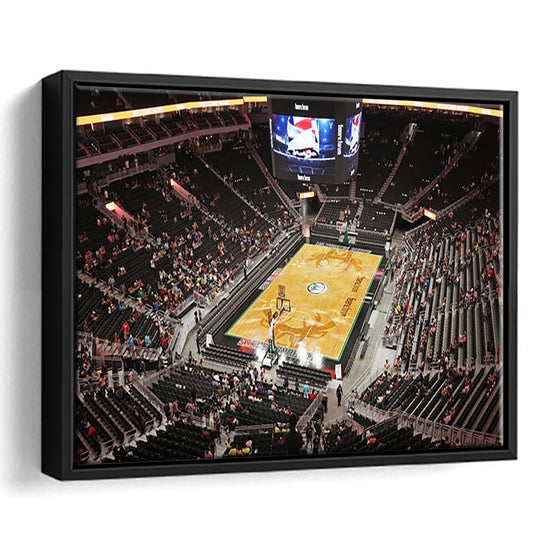 Buck's New Fiserv Forum Arena, Stadium Canvas, Sport Art, Framed Canvas Print Wall Art, Floating Frame