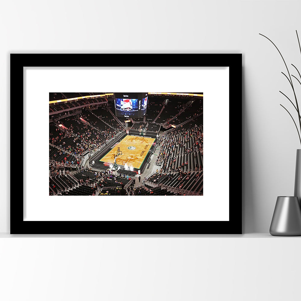 Buck's New Fiserv Forum Arena, Stadium Canvas, Sport Art, Gift for him, White Border Framed Art Print Wall Decor