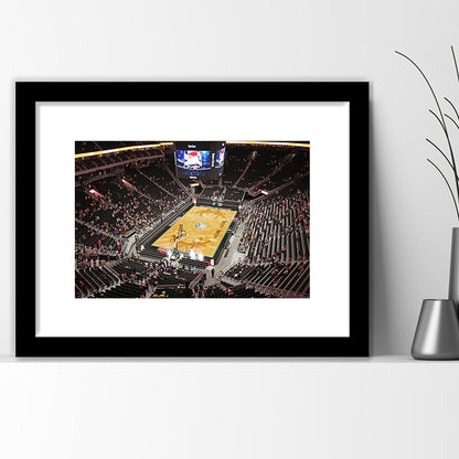 Buck's New Fiserv Forum Arena, Stadium Canvas, Sport Art, Gift for him, White Border Framed Art Print Wall Decor