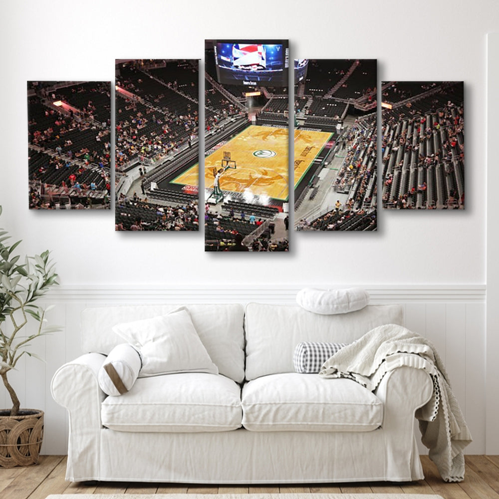 Buck's New Fiserv Forum Arena, Stadium Canvas, Sport Art, Gift for him, 5 Panel, Large Canvas, Canvas Print Wall Art