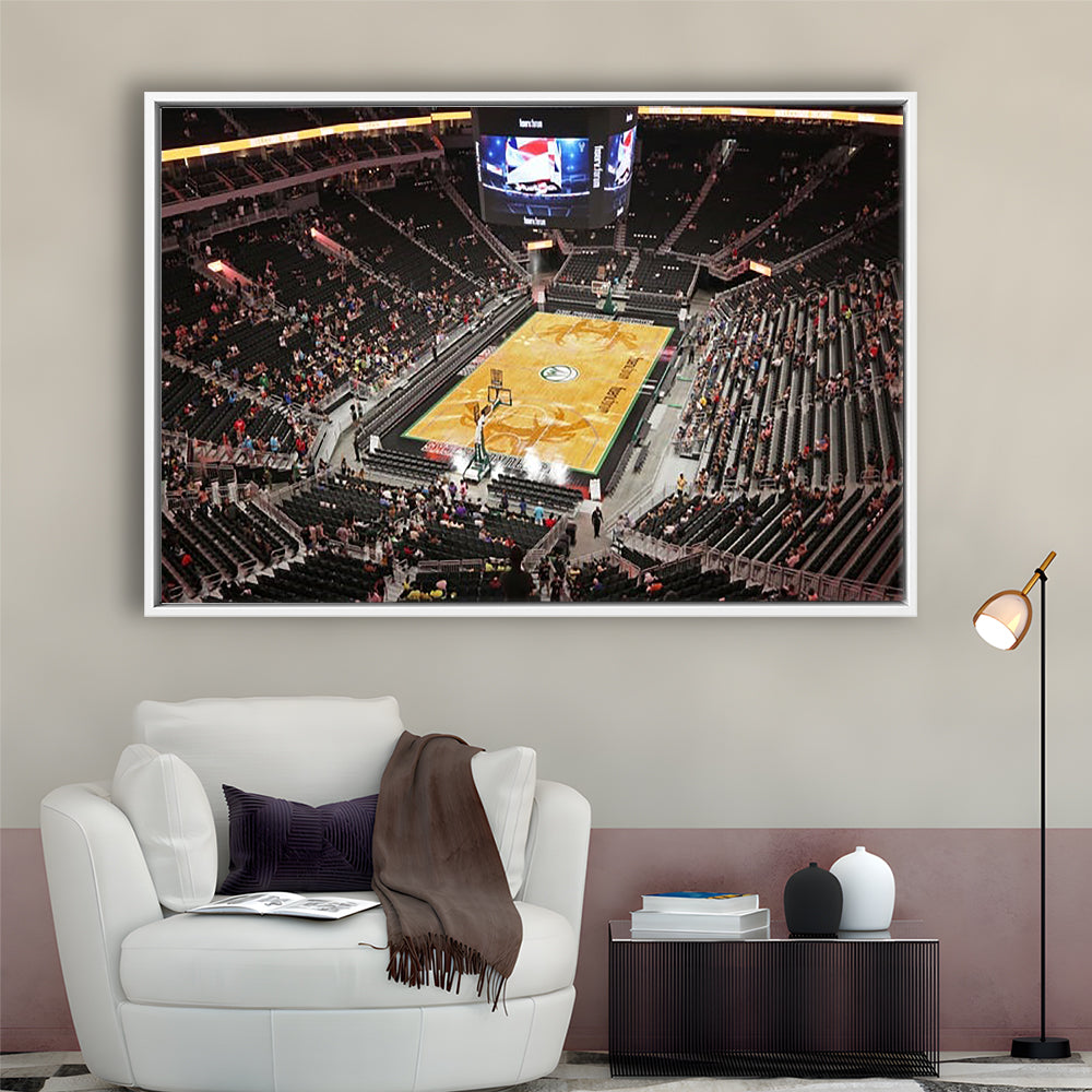 Buck's New Fiserv Forum Arena, Stadium Canvas, Sport Art, Framed Canvas Print Wall Art, Floating Frame