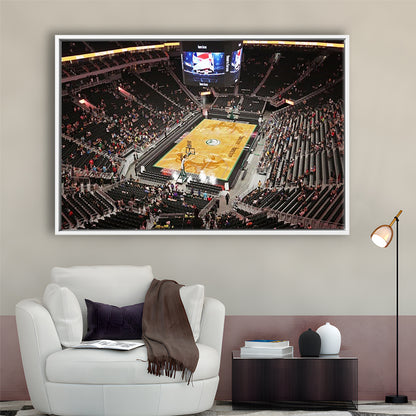 Buck's New Fiserv Forum Arena, Stadium Canvas, Sport Art, Framed Canvas Print Wall Art, Floating Frame