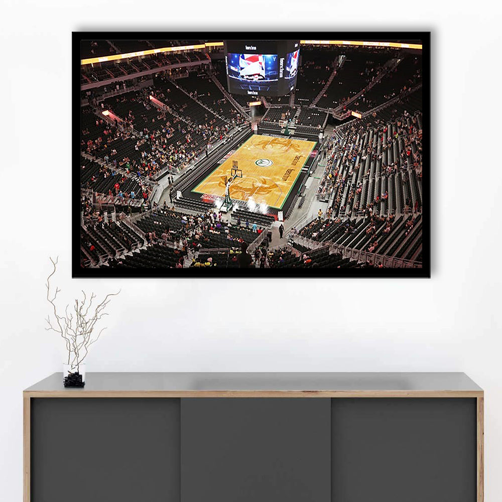 Buck's New Fiserv Forum Arena, Stadium Canvas, Sport Art, Gift for him, Framed Art Print Wall Decor, Picture Framed