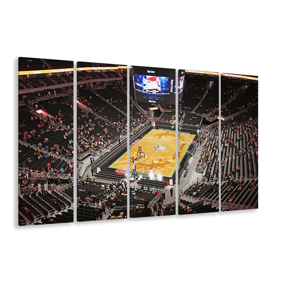 Buck's New Fiserv Forum Arena, Stadium Canvas, Sport Art, 5 Panel B, Extra Large Canvas, Canvas Print Wall Art