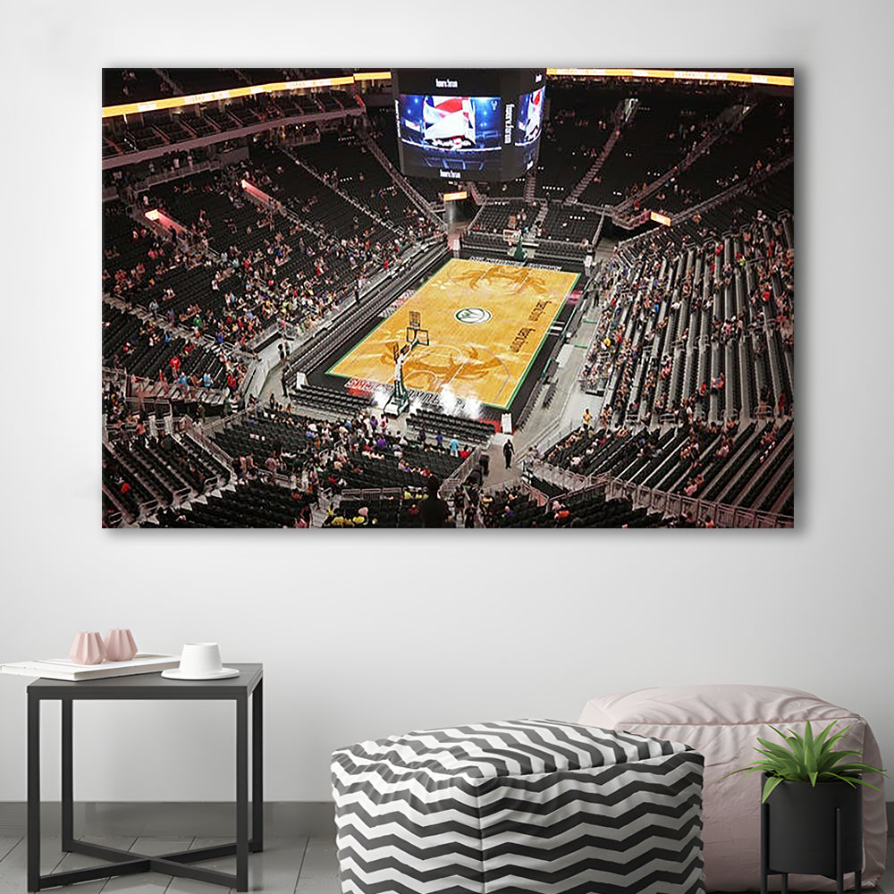 Buck's New Fiserv Forum Arena, Stadium Canvas, Sport Art, Gift for him, Man Cave Decor, Art Print, Canvas Print Wall Art
