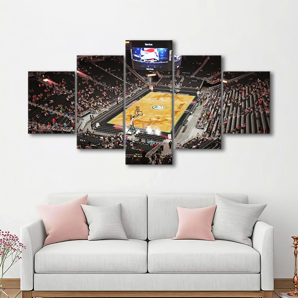 Buck's New Fiserv Forum Arena, Stadium Canvas, Sport Art, Gift for him, 5 Panel, Large Canvas, Canvas Print Wall Art