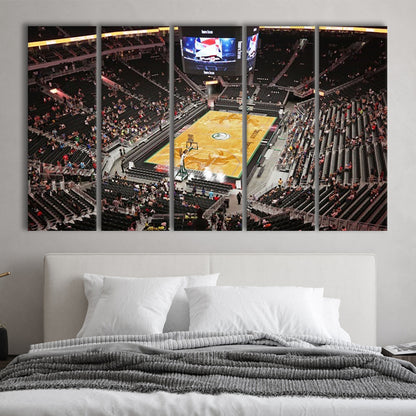 Buck's New Fiserv Forum Arena, Stadium Canvas, Sport Art, 5 Panel B, Extra Large Canvas, Canvas Print Wall Art