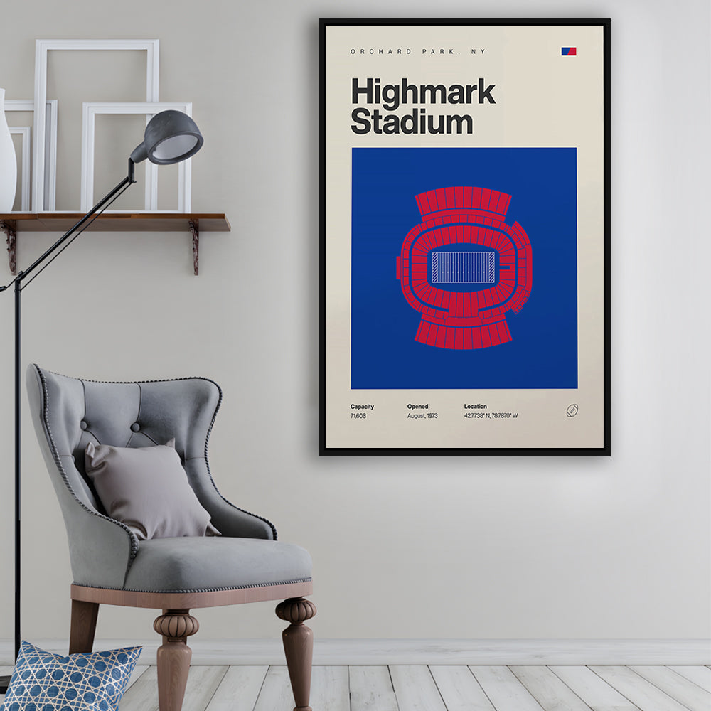 Highmark Stadium Print, Bills Highmark Stadium Print, Man Cave Gift, Floating Framed Canvas Print Wall Art