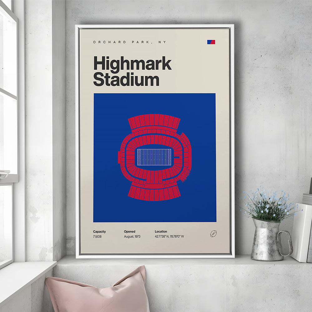 Highmark Stadium Print, Bills Highmark Stadium Print, Man Cave Gift, Floating Framed Canvas Print Wall Art