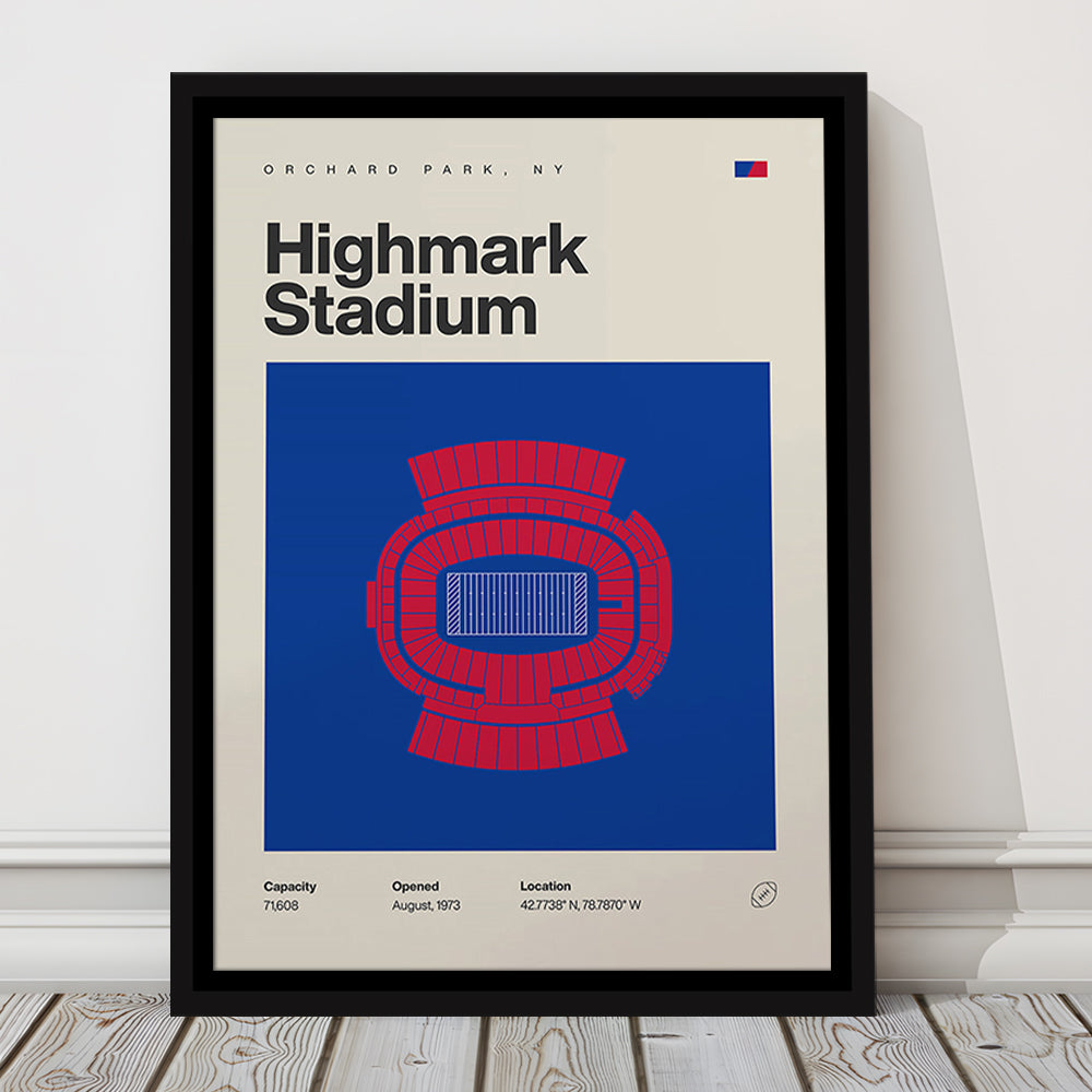 Highmark Stadium Print, Bills Highmark Stadium Print, Man Cave Gift, Floating Framed Canvas Print Wall Art