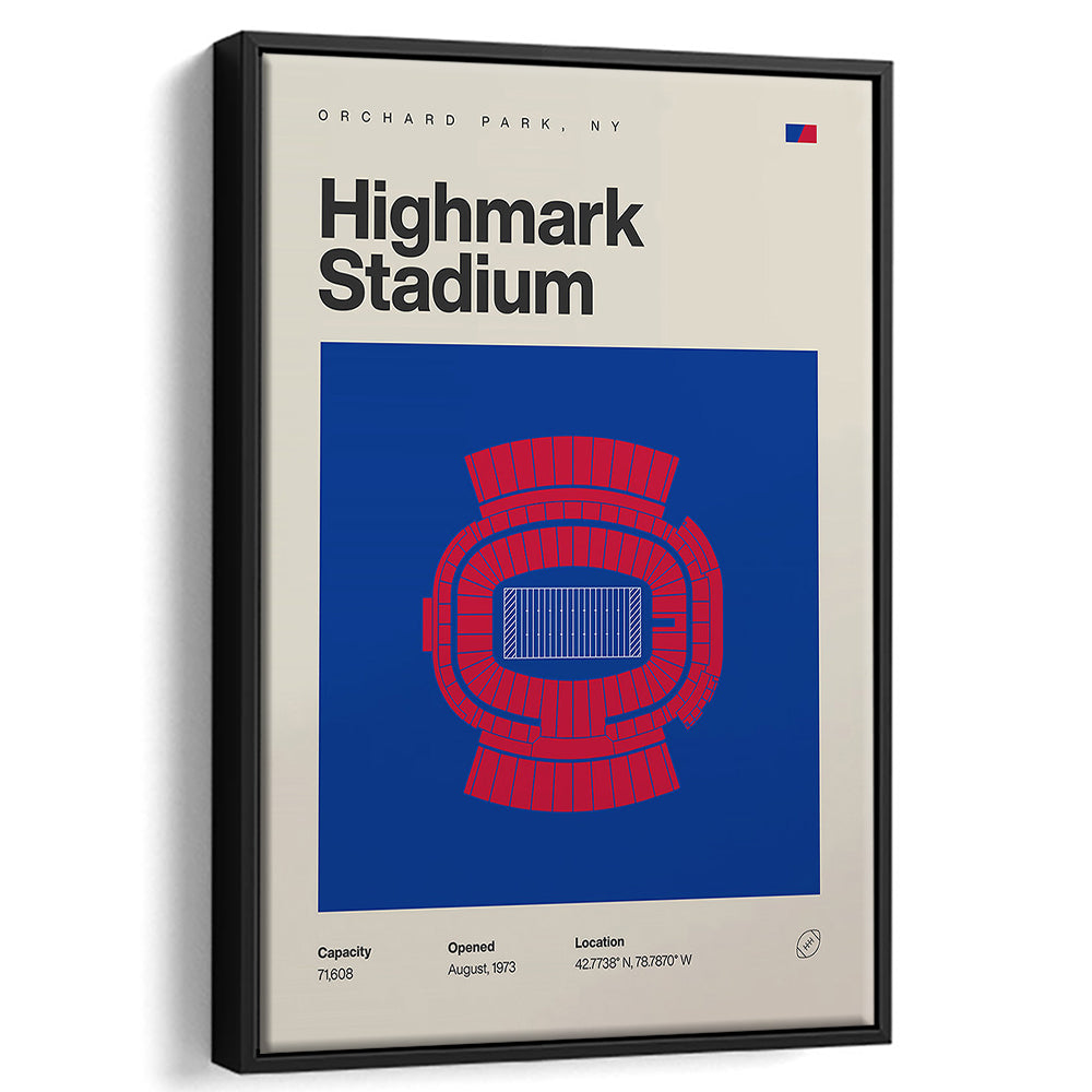 Highmark Stadium Print, Bills Highmark Stadium Print, Man Cave Gift, Floating Framed Canvas Print Wall Art