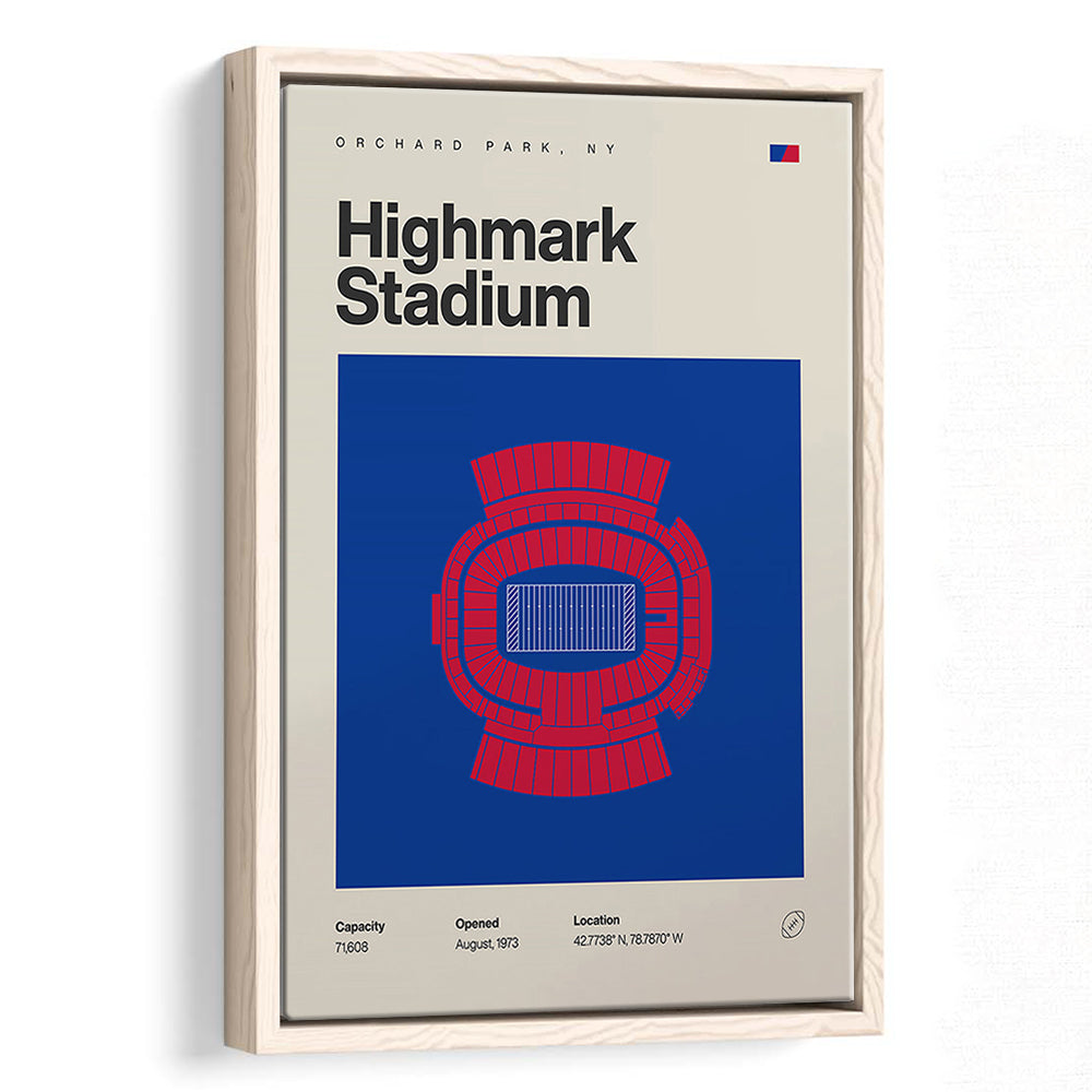 Highmark Stadium Print, Bills Highmark Stadium Print, Man Cave Gift, Floating Framed Canvas Print Wall Art