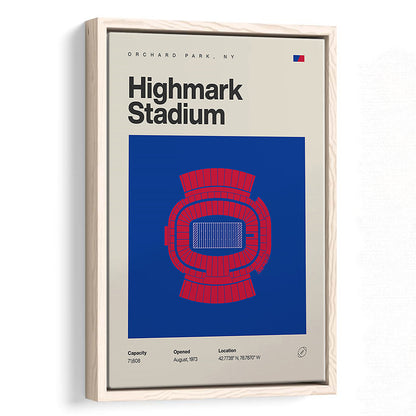 Highmark Stadium Print, Bills Highmark Stadium Print, Man Cave Gift, Floating Framed Canvas Print Wall Art