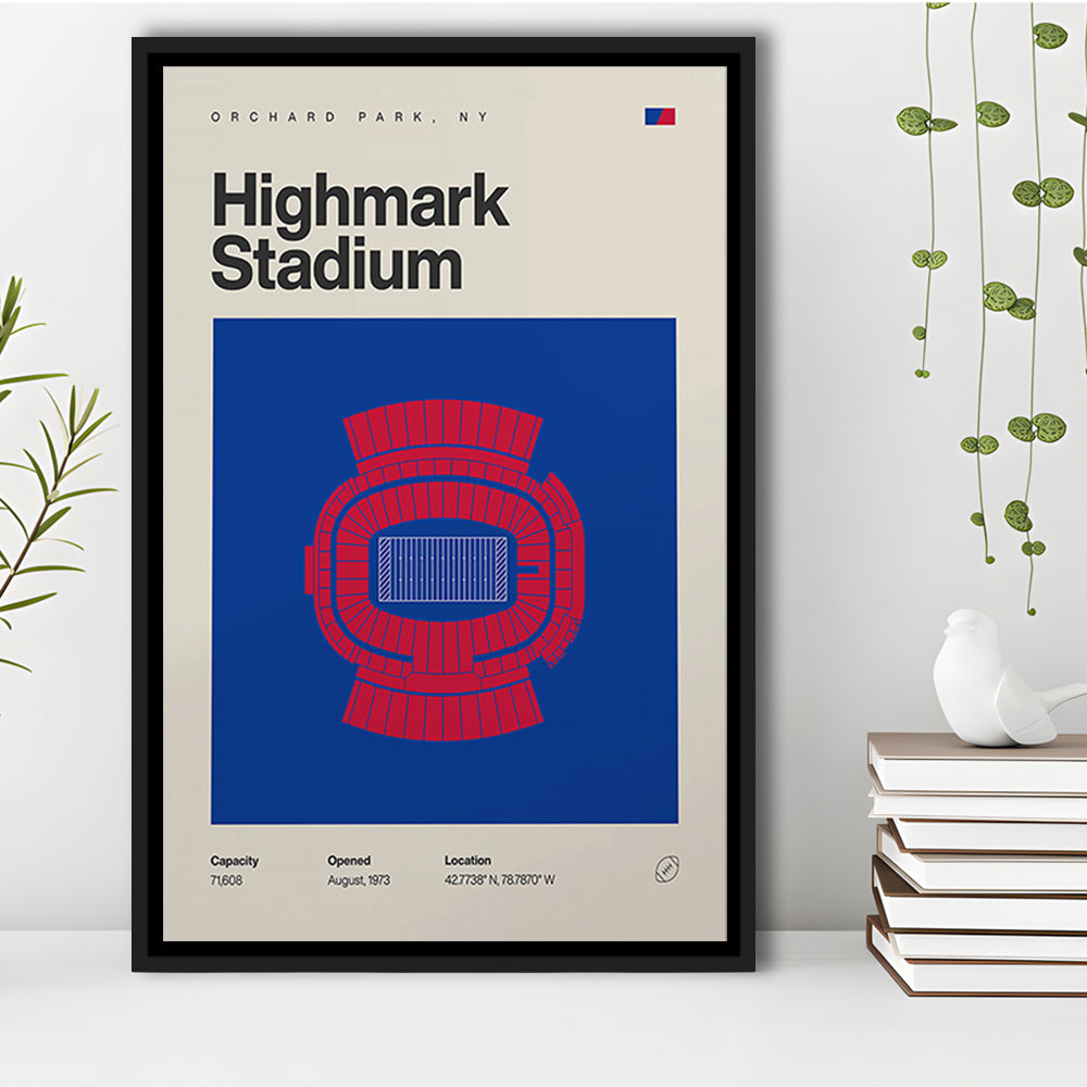 Highmark Stadium Print, Bills Highmark Stadium Print, Man Cave Gift, Floating Framed Canvas Print Wall Art