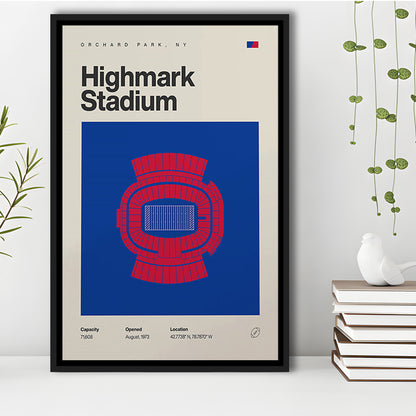 Highmark Stadium Print, Bills Highmark Stadium Print, Man Cave Gift, Floating Framed Canvas Print Wall Art