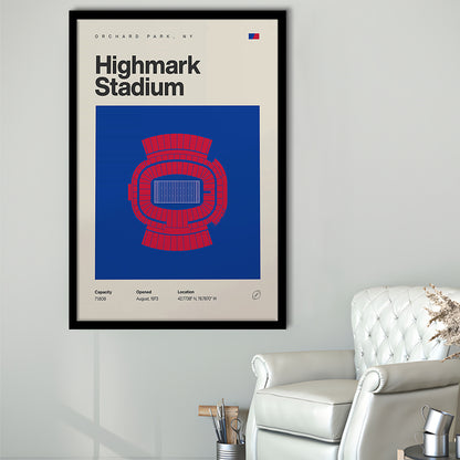 Highmark Stadium Print, Bills Highmark Stadium Print, Gifts for him, Sport Art, Framed Art Print Wall Decor