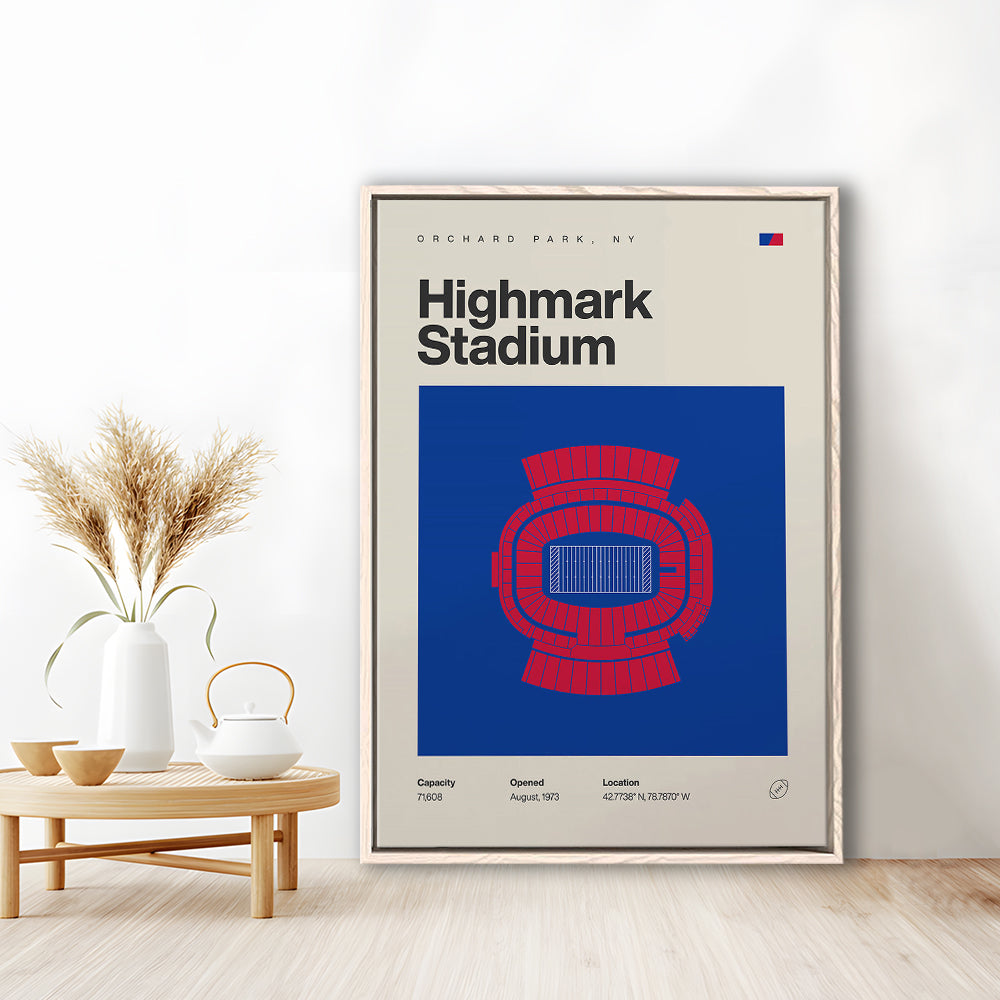 Highmark Stadium Print, Bills Highmark Stadium Print, Man Cave Gift, Floating Framed Canvas Print Wall Art