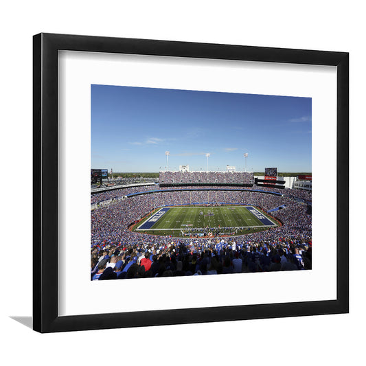 Buffalo Bills Stadium, Stadium Canvas, Sport Art, Gift for him, White Border Framed Art Print Wall Decor