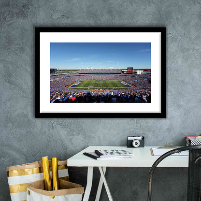 Buffalo Bills Stadium, Stadium Canvas, Sport Art, Gift for him, White Border Framed Art Print Wall Decor