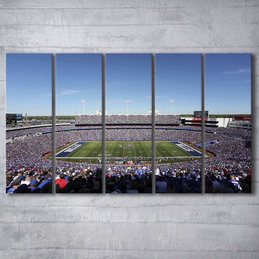 Buffalo Bills Stadium, Stadium Canvas, Sport Art, 5 Panel B, Extra Large Canvas, Canvas Print Wall Art