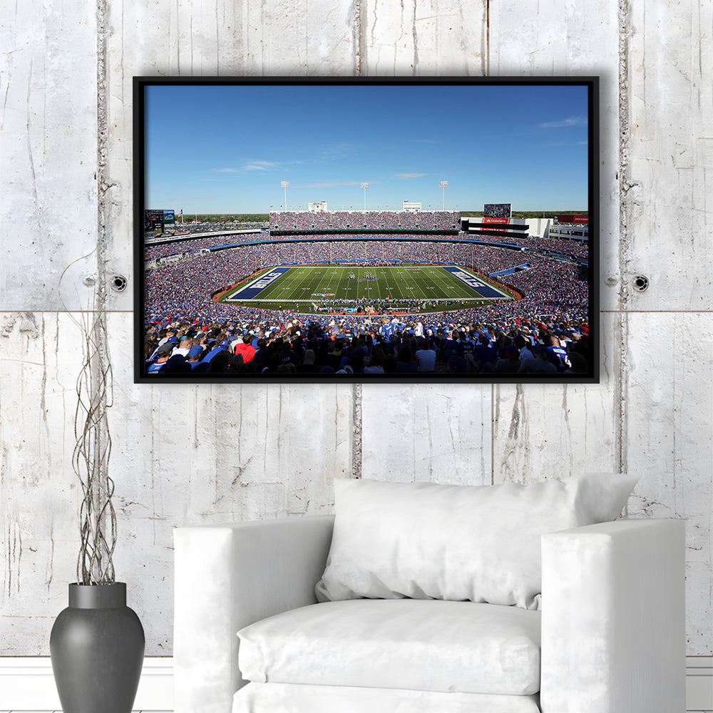 Buffalo Bills Stadium, Stadium Canvas, Sport Art, Framed Canvas Print Wall Art, Floating Frame