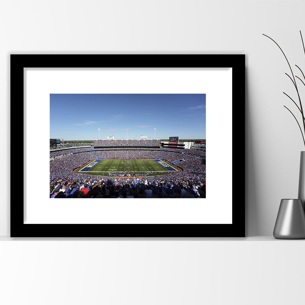 Buffalo Bills Stadium, Stadium Canvas, Sport Art, Gift for him, White Border Framed Art Print Wall Decor