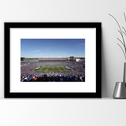 Buffalo Bills Stadium, Stadium Canvas, Sport Art, Gift for him, White Border Framed Art Print Wall Decor
