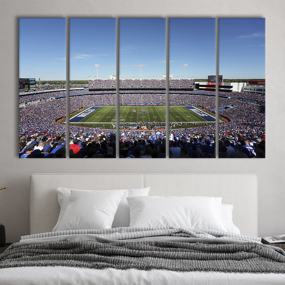 Buffalo Bills Stadium, Stadium Canvas, Sport Art, 5 Panel B, Extra Large Canvas, Canvas Print Wall Art