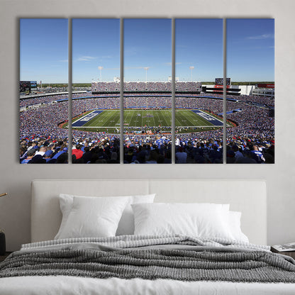 Buffalo Bills Stadium, Stadium Canvas, Sport Art, 5 Panel B, Extra Large Canvas, Canvas Print Wall Art